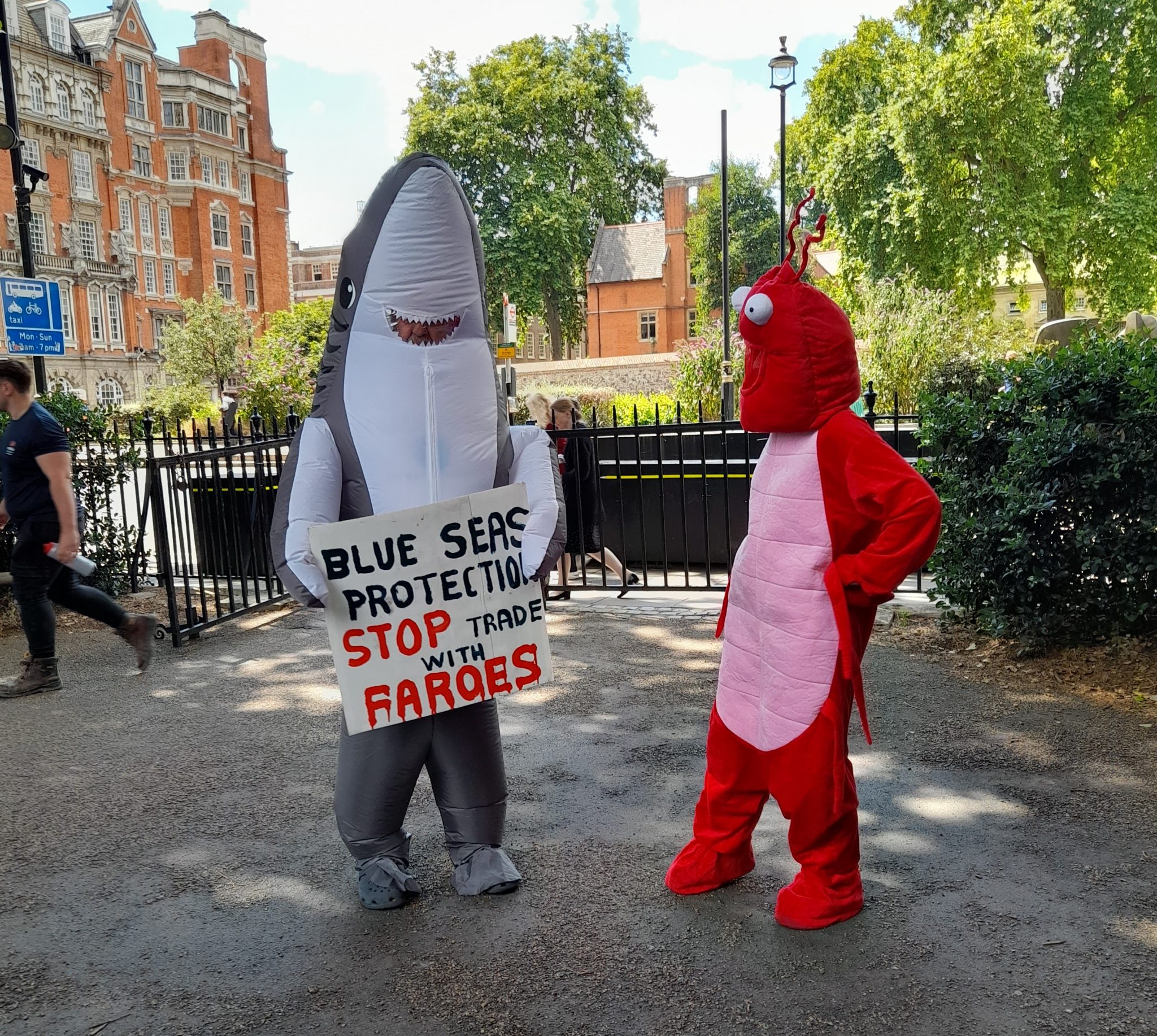 Blue Seas Protection Mascots Sharkie Fin and Lobby Lobster